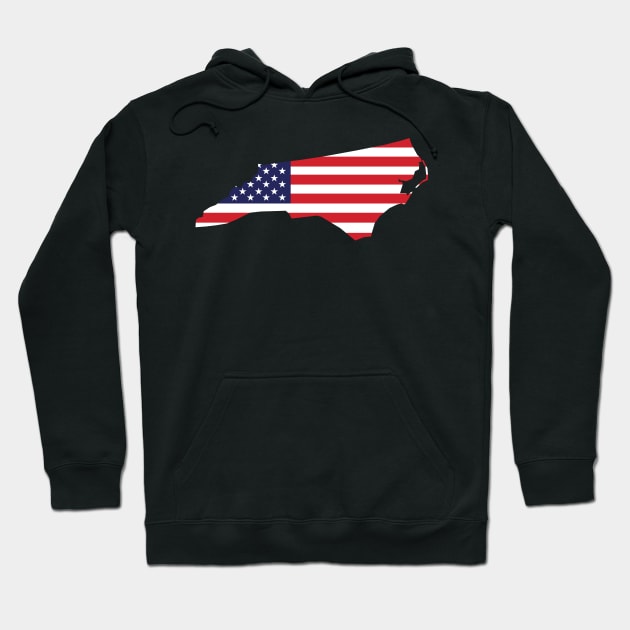 North Carolina State Shape Flag Background Hoodie by anonopinion